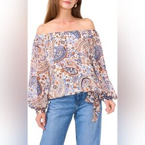 CECE Vanilla Ice Off The Shoulder Blouse size small